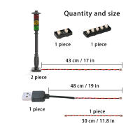 2PCS Bloques De Construcción LED Simulación De Luces De Tráfico MOC Piezas De Bloque Automáticamente Encendidas Y Apagadas Juguetes De Combinación De Bloques Pequeños Compatible Con Lego - details 1