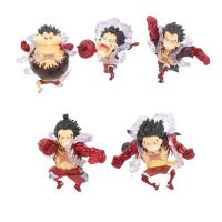 Figura De Acción Anime One Piece Gear 4 Luffy Q Version 5pcs/set PVC Estatua Elástica Juguetes De Colección Para Niños - details 0