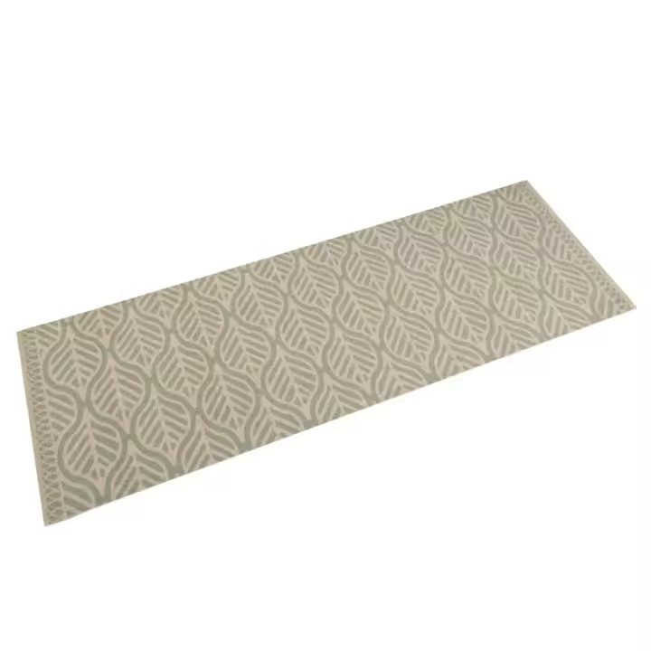 vidaXL Alfombra de cocina lavable terciopelo hojas 45x150 cm - 1