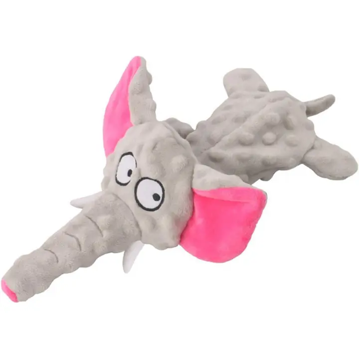 Juguete de Plush para perros sin relleno, with Sonido chirriante, Diseño adorable, duradero y suave, ideal para practicar y Jugar Con mascotas, gris. - 1