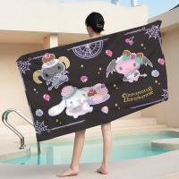 Toalla De Algodón Suave MINISO Sanrio Cinnamoroll Portátil Para Playa Gimnasio Natación Hogar Tamaño Rectangular Estilo Anime - details 7