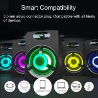 Altavoces para computadora con cable USB, subwoofer estéreo LED para PC - details 3