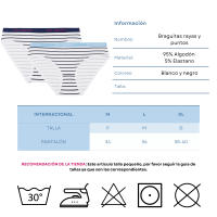 Don Algodon | Pack 6 Braguitas Rayas y Puntitos para Mujer | Suavidad y Comodidad Excepcionales | Bragas Mujer Transpirables, Resistentes, Máxima Comodidad Día y Noche - details 0
