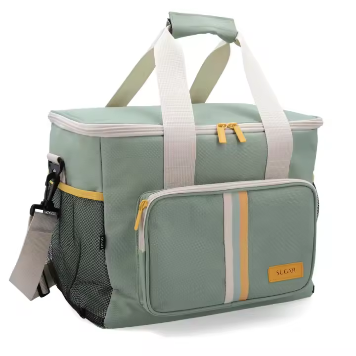 Bolsa térmica SUGAR QUID 15L y 22L - Colores gris y verde - Aislante térmico interior - Ideal para picnic, playa, trabajo o excursiones - Ligera, resistente y con asas reforzadas - Mantiene la temperatura de alimentos y bebidas más tiempo - 1