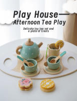 Juego De Té De Madera Para Niños Set De Cocina Pretendida Con Tetera Y Taza Para Juego De Casa Regalo Para Niños Y Niñas Edad 3-6 - details 0