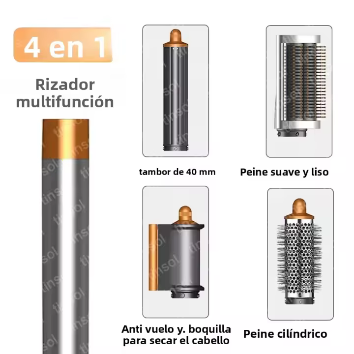 Secador De Pelo Tinsol 6 En 1 Desmontable Con Adornos De Peine Para Estilos Voluminosos - Resultados De Salón En Casa - 1