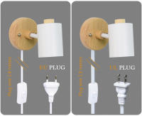 Lámpara De Pared Nórdica GU10 Madera 6 Colores Con Interruptor De Cremallera EU/UL Para Dormitorio Sala De Estar Pasillo Decoración Luz LED Contemporánea Sin Bombillas Incluidas - details 8