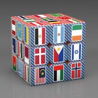 Cubo Mágico 3x3x3 Con Patrones De Banderas Juguete De Puzzle Para Niños Regalo Educativo Desafío Mental Plástico Magnético - details 0
