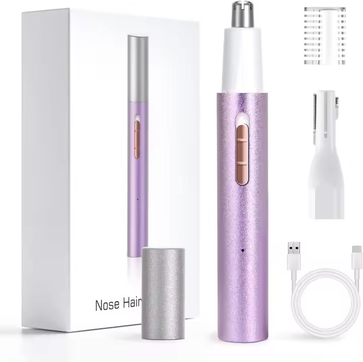 Recortador de Vello nasal para Mujer, Profesional, indoloro, para nariz y Orejas, Eléctrico - 1