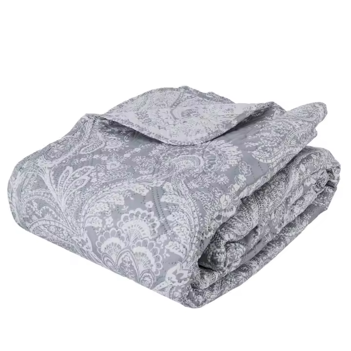Atmosphera Marie - Colcha Matrimonio Gris Cachemira - Pack 2 Fundas Almohada - OEKO-TEX - 1