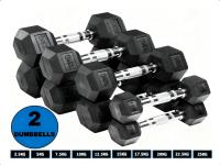 ALLINLIFE Mancuerna Hexagonal De Hierro Fundido Duradera De 2,5-25 Kg Con Revestimiento De Goma Para Gimnasio En Casa Con Mango Ergonómico, Estable Y Versátil - details 1