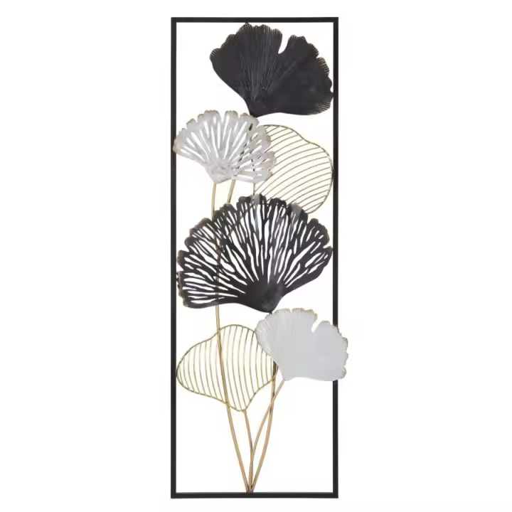 Decoración en Metal 3D Hoja 35, Metal, Multicolor, 31x3,5x90 cm - 1