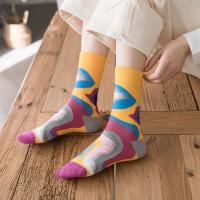 Calcetines De Algodón Para Mujer Estilo Harajuku Con Diseño De Pintura Artística Divertida Kawaii Paisaje Girasol Y Dinosaurio Regalo De Navidad - details 3