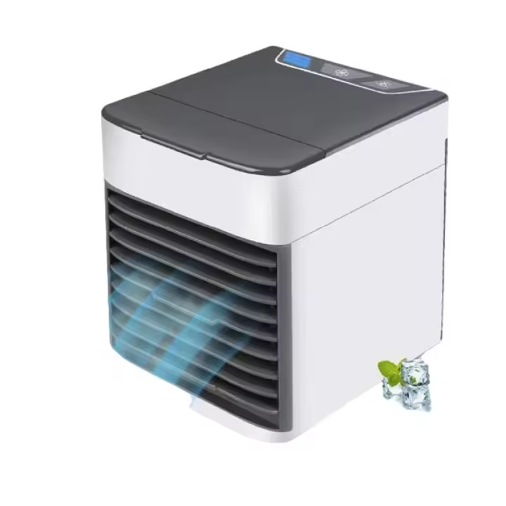 Mini aire acondicionado, humidificador, ventilador de refrigeración, luz de 7 colores, USB, portátil, 3 engranajes CON AGUA - 1