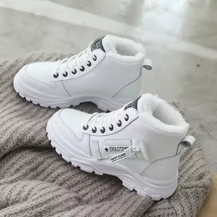 Botas De Nieve Para Mujer Botines De Piel Sintética Cálidos Y Confortables Zapatos Casuales Con Plataforma Talla Grande 45 - 1
