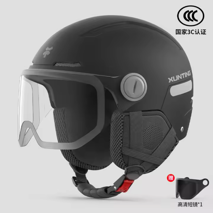 Casco De Motocicleta Universal Para Hombres Y Mujeres Tamaño Grande Cuatro Estaciones Medio Casco Material ABS Certificación 3C - 1