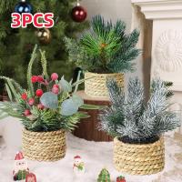 XIYA FLOWER Plantas Artificiales Rojas De Navidad Con Bayas Y Hojas Verdes En Maceta Material PE Decoración Para El Hogar - details 0