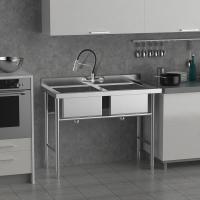 SSITO Grifo de cocina de Maple inoxidable 304, Grifo de Agua fría y Caliente con rotación de 360 Grados, color Plisado - details 6