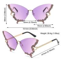 Gafas De Sol Vintage Para Mujer Con Diamantes Y Mariposa Lentes Plateados Gafas De Moda Bling Oversize Unisex - details 1