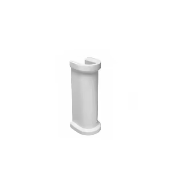 Unisan pedestal de lavabo en porcelana blanca vintage para baño elegante - 1