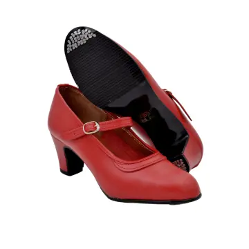 Zapatos Flamenca Para Niña Y Mujer - Modelo 302, Fabricados En España, Color Rojo, Talla 24
