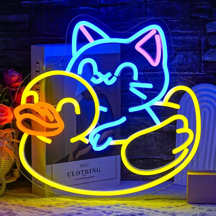 Luz Neón LED De Gato Para Decoración De Pared Luz Neón De Animal USB Para Dormitorio Tienda De Mascotas Tienda De Zoo Casa Del Gato - 1