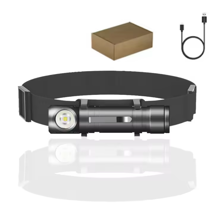 Linterna Frontal LED HD30A Recargable Por USB Tipo C Con Indicador Y Imán En La Cola 4 Modos 180° Ángulo De Haz Para Camping Pesca Caza - 1