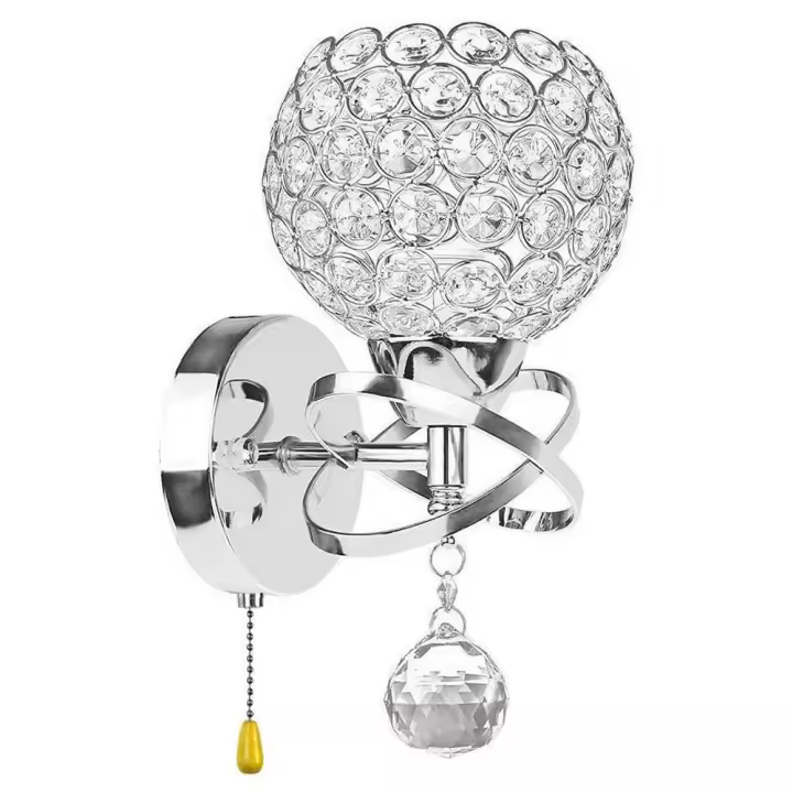 Lámpara De Pared Moderna De Cristal Sconce Iluminación Fixturada E14 Para Dormitorio Baño Estilo Retro Industrial Decoración De Hogar Y Sala De Estar - 1