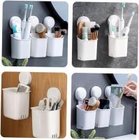 Soporte de almacenamiento de pared con ventosa para baño, organizador de cepillos de dientes eléctricos, instalación sin taladro, diseño que ahorra espacio para un secado rápido, fácil de quitar - details 0