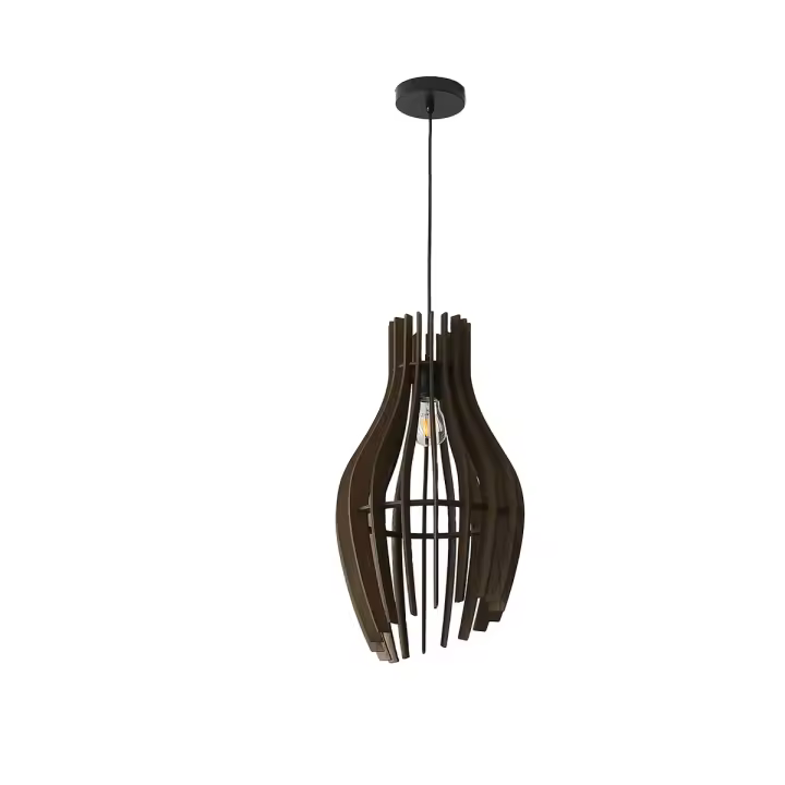 ALPINALUZ Lámpara de techo colgante de madera Ø30cm "OLAF"-E27 - 1