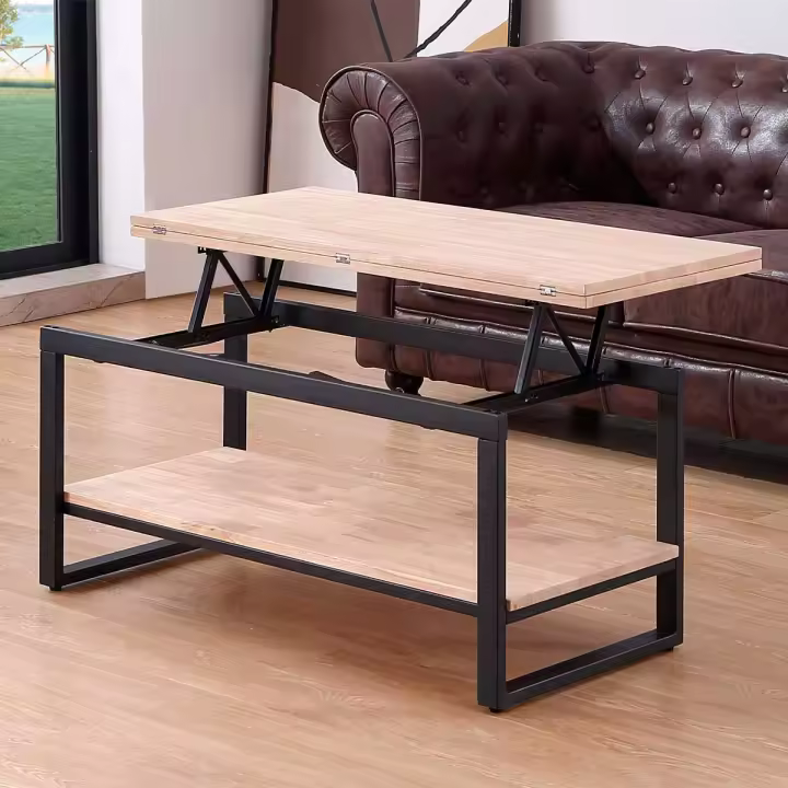 Mesa de centro Steve elevable y extensible + estante inferior Adec - 1