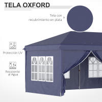 Outsunny Carpa Plegable 6x3x2,7 m Cenador de Jardín Gazebo Plegable con 4 Paneles 4 Ventanas 2 Puertas con Cremallera 1 Bolsa Anti-UV para Terraza Patio Playa - details 5