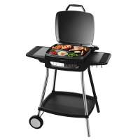 Barbacoa Eléctrica Cecotec Perfect Country 2000 EasyMove - 2000 W, Superficie Mixta y Antiadherente, Tapa Abatible, Termostato Regulable, Bandeja recogegrasas, Patas de Acero y Ruedas. - details 0