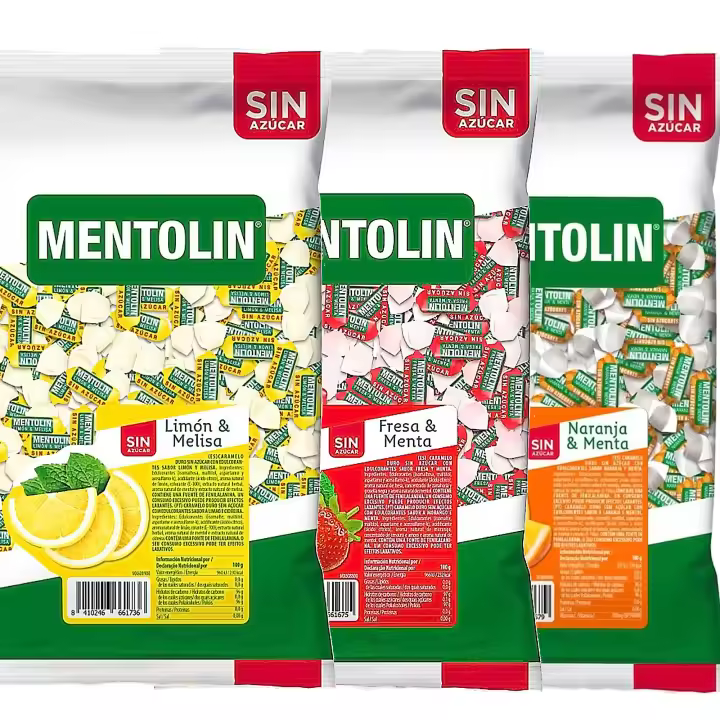 MENTOLIN PACK 3 Kg caramelos sin azúcar para la tos Limón Melisa & Fresa Menta & Naranja - 1