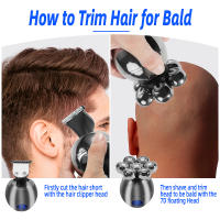 Kit De Aseo Para Hombres Cepillo Eléctrico Recargable Trimmer De Barba Y Cabello Mostrador LCD Cincel De Acero Inoxidable - details 4
