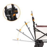 Carro Plegable para Playa con 4 Ruedas Anchas, Asa Ajustable, 2 Portavasos hasta 75 Kg - Carrito Camping Transporte Ideal para Acampar, Picnic y Compras - Negro - details 4