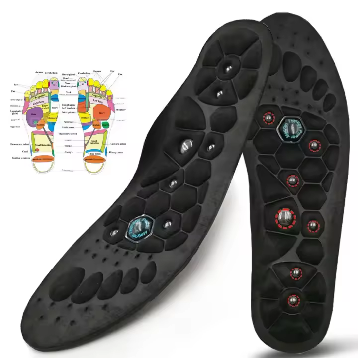Suela De Zapato Con Masaje Magnético Relajante Ortótica Para Pie Soporte De Arco Para Caminar Cuidado De La Salud Confort Y Alivio Del Dolor - 1