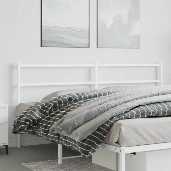 vidaXL Cabecero de metal blanco 193 cm - 1