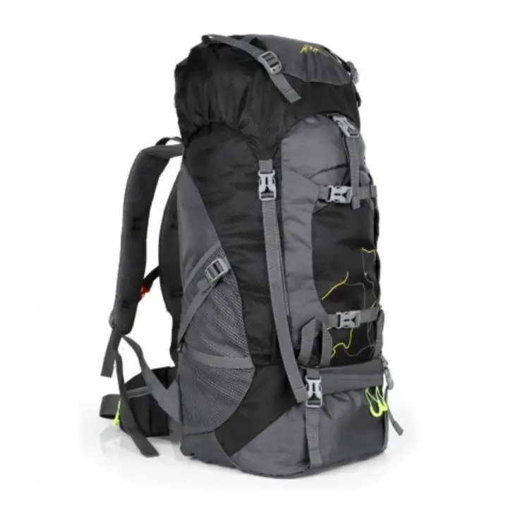 Mochila Senderismo Viajes Montañismo Camping Trekking 70L Negro - 1