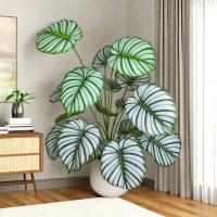 Planta Artificial De Monstera 65/100cm Hojas Verdes De Tortuga Falsas Árbol De Palma Para Decoración De Jardín Oficina Hogar - details 0