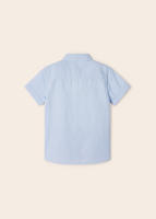 Mayoral - Camisa de Vestir de Niño en Color Azul, Manga Corta, Abotonada por Delante, con Bolsillo Frontal - Elegante y Sofisticada - Perfecta para Ocasiones Especiales - details 2
