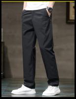 Pantalones Casuales Para Hombre Verano Seda Helada Delgados De Color Sólido Rectos Sueltos Moda Ligeros Negocios Pantalones Largos - details 2