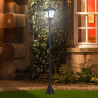 Outsunny Farol Solar de Jardín IP44 Lámpara de Pie con Luces Inteligentes LED para Exteriores Patio Terraza 15x15x120 cm Negro - details 1