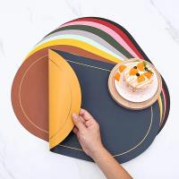 Juego De Tapetes Para Mesa De Comedor Estilo Nórdico Impermeables Antideslizantes Aislantes De Calor De Cuero PU Rectangular Y Redondo Para Decoración De Mesa Y Cocina - details 4