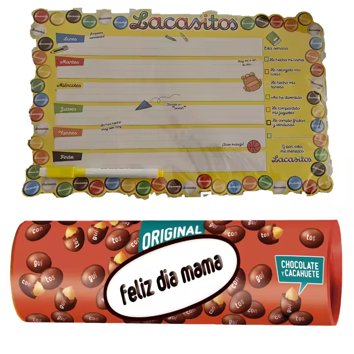 Conguitos Megatubo 1,2 KG-"Feliz día mamá" + PLANIFICADOR MAGNÉTICO - 1