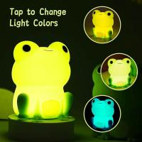 Lámpara Nocturna De Silicona Recargable USB Con Diseño De Sapo Cartoon Luz LED Ambiente Para La Habitación Control Táctil - details 4