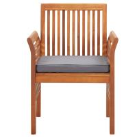 vidaXL Silla de comedor para jardín con cojín madera maciza de acacia - details 1