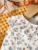 Conjunto De Vestido Y Falda Para Bebé Niña Estilo Verano Manga Larga Impresión O-Round Para Ropa Diaria Y Fashion - details 3