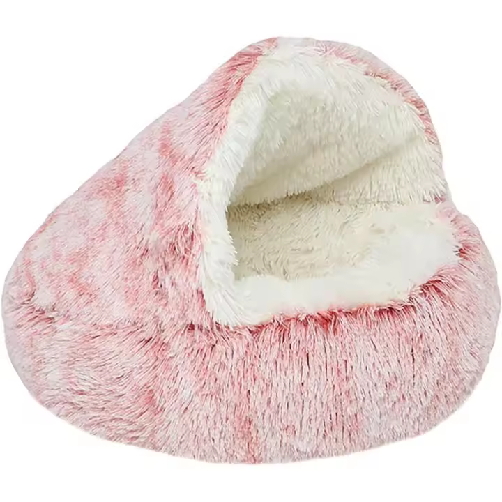 Cama Cueva para Perros Pequeños, Gatos y mascotas, de sweatshirt calming y antis, with capucha y Funda mullida, base antideslizante y lavable (50 cm) - 1