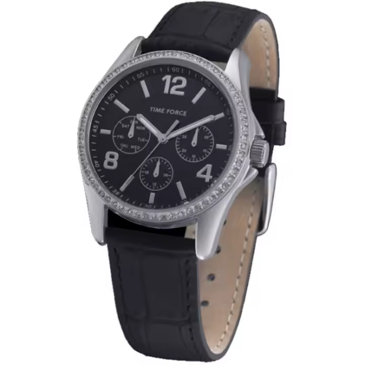 Time Force Tf4022l01  Reloj Para Para Mujer Color Negro - 1